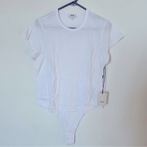 NWT- AGOLDE, Women’s Irina Thong Bodysuit In White. Size XL